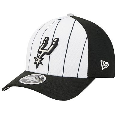 Men's New Era White/Black San Antonio Spurs 2025 NBA Tip Off M-Crown A-Frame 9FORTY Adjustable Hat
