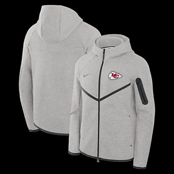 Men's Nike Heather Gray Kansas City Chiefs Tech Fleece Full-Zip Windrunner Hoodie