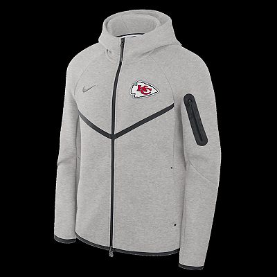 Men's Nike Heather Gray Kansas City Chiefs Tech Fleece Full-Zip