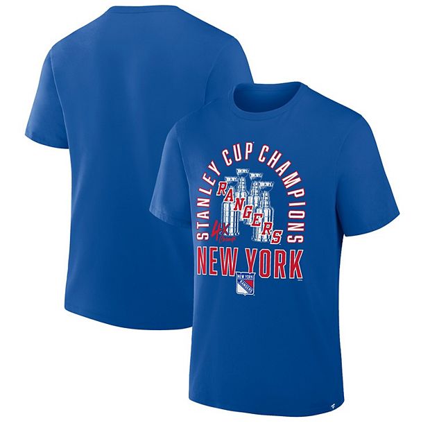 Men's Fanatics Blue New York Rangers 4x Stanley Cup Champions T-Shirt