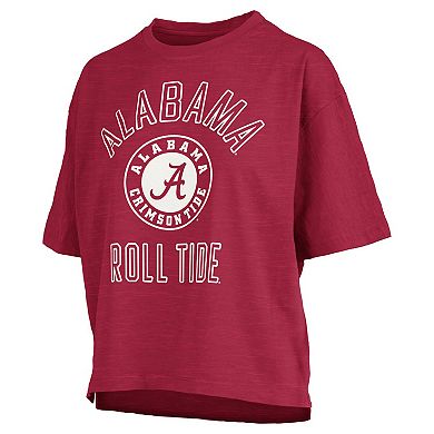 Women's Pressbox Crimson Alabama Crimson Tide Motley Crew Bishop Waist Length Oversized T-Shirt