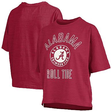 Women's Pressbox Crimson Alabama Crimson Tide Motley Crew Bishop Waist Length Oversized T-Shirt