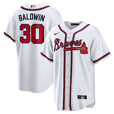 Men's Nike Drake Baldwin White Atlanta Braves Home Replica Jersey