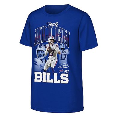 Youth Outerstuff Josh Allen Royal Buffalo Bills Triple Pic T-Shirt