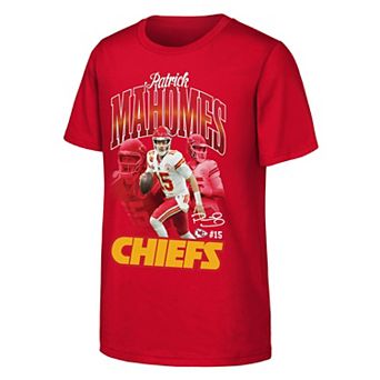 Youth Outerstuff Patrick Mahomes Red Kansas City Chiefs Triple Pic T-Shirt