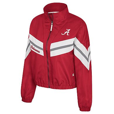 Women's Colosseum Crimson Alabama Crimson Tide Thin Ice Full-Zip Windbreaker