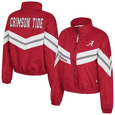 Women's Colosseum Crimson Alabama Crimson Tide Thin Ice Full-Zip Windbreaker