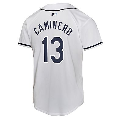 Youth Nike Junior Caminero White Tampa Bay Rays Home Player Game Jersey