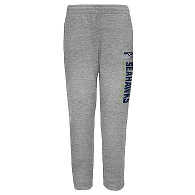 Youth Outerstuff Heather Gray Seattle Seahawks Run Hard Fleece Sweatpants