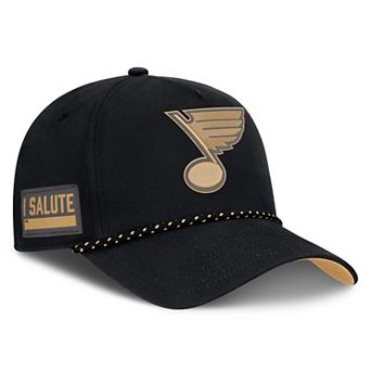 Men's Fanatics Black St. Louis Blues Military Appreciation Authentic Pro A-Frame Adjustable Hat