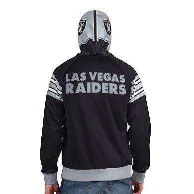 Men's Pro Player Black/Silver Las Vegas Raiders Helmet Full-Zip Hooded Track Jacket