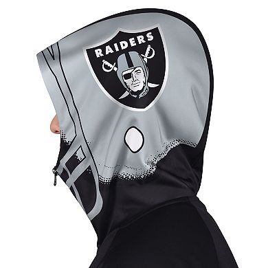 Men's Pro Player Black/Silver Las Vegas Raiders Helmet Full-Zip Hooded Track Jacket