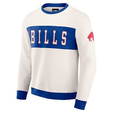 Men's Darius Rucker Collection by Fanatics Cream Buffalo Bills Colorblock Pullover Sweatshirt
