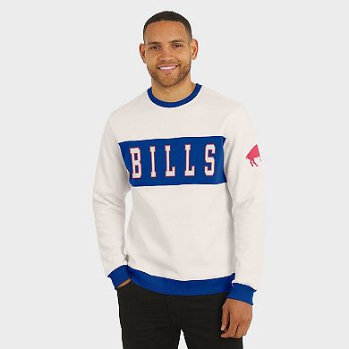 Men's Darius Rucker Collection by Fanatics Cream Buffalo Bills Colorblock Pullover Sweatshirt