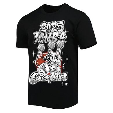 Unisex round21 Black Las Vegas Aces 2025 WNBA Finals Champions Graffiti Art Oversized Premium T-Shirt