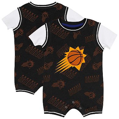 Infant Outerstuff Black Phoenix Suns Logo Mania Romper