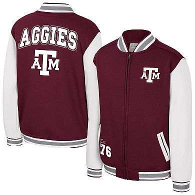 Youth Colosseum Maroon Texas A&M Aggies Grand Tour Full-Zip Bomber Jacket