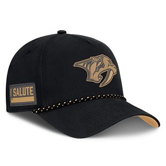 Men's Fanatics Black Nashville Predators Military Appreciation Authentic Pro A-Frame Adjustable Hat