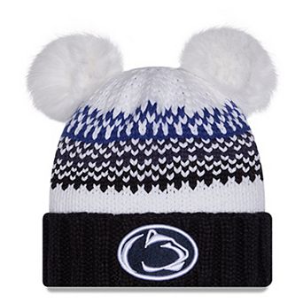 Women's New Era Navy Penn State Nittany Lions Double Pom & Print Cuffed Knit Hat