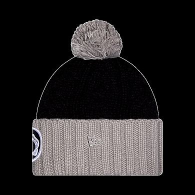 Women's New Era Black Penn State Nittany Lions Tonal Cuffed Knit Hat with Double Poms