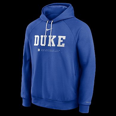 Men's Nike Royal Duke Blue Devils 2025 Courtside Basketball Practice Raglan Dri-FIT Hoodie