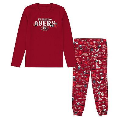Preschool Outerstuff Scarlet San Francisco 49ers Chestnut Holiday Sleep Set