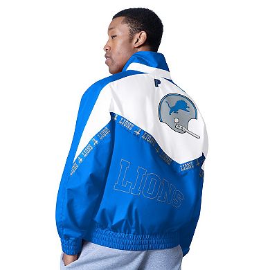 Men's Pro Player White/Blue Detroit Lions Tape II Lightweight Full-Zip Jacket