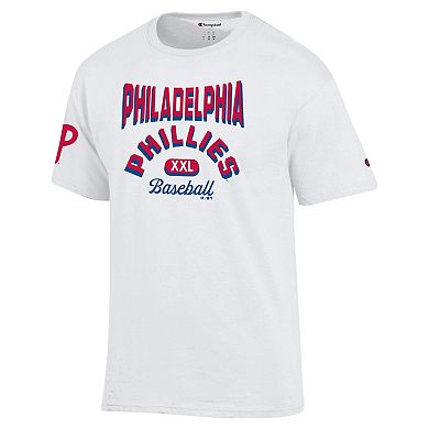 Men's Champion White Philadelphia Phillies 3-Hit Jersey T-Shirt