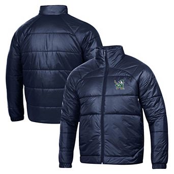 Men's Under Armour Navy Notre Dame Fighting Irish Hockey Leprechaun Storm Insulated Full-Zip Jacket