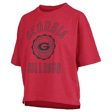 Women's Pressbox Red Georgia Bulldogs Motley Crew Bishop Waist Length Oversized T-Shirt