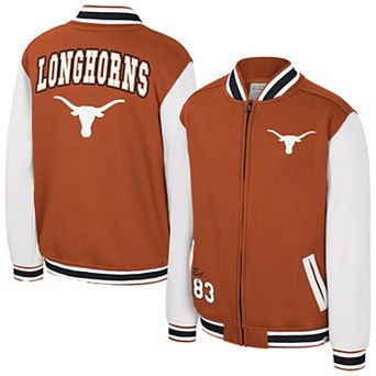 Youth Colosseum Texas Orange Texas Longhorns Grand Tour Full-Zip Bomber Jacket