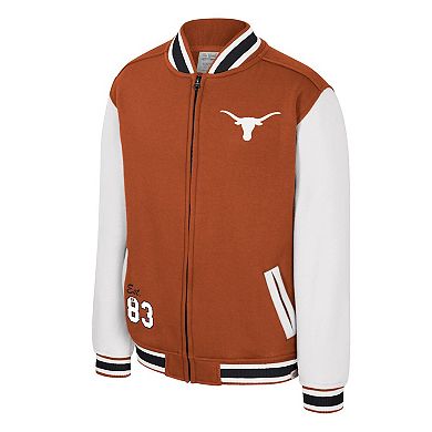 Youth Colosseum Texas Orange Texas Longhorns Grand Tour Full-Zip Bomber Jacket