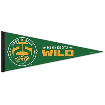 WinCraft Minnesota Wild 25th Anniversary Alternate Logo 12" x 30" Premium Pennant