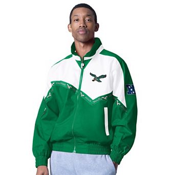 Men's Pro Player White/Kelly Green Philadelphia Eagles Retro Tape II Lightweight Full-Zip Jacket