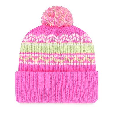 Youth '47 Pink Los Angeles Dodgers Polar Vortex Cuffed Knit Hat with Pom