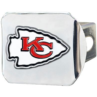 Logo Brands Kansas City Chiefs Color on Chrome Hitch Cover