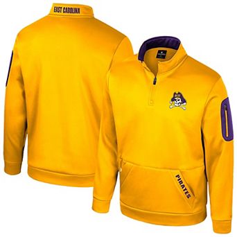 Men's Colosseum Gold ECU Pirates Mainframe Fleece Quarter-Zip Jacket