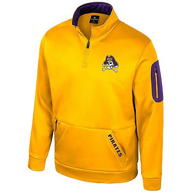 Men's Colosseum Gold ECU Pirates Mainframe Fleece Quarter-Zip Jacket
