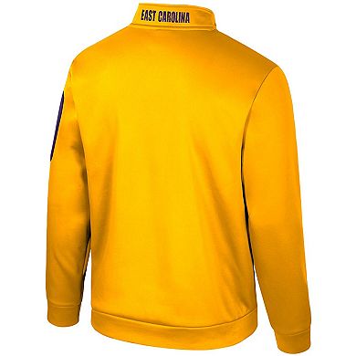 Men's Colosseum Gold ECU Pirates Mainframe Fleece Quarter-Zip Jacket