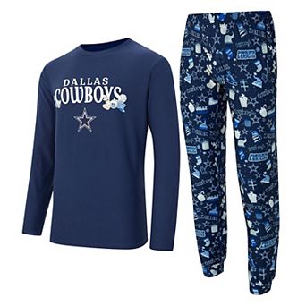 Men's Concepts Sport Navy Dallas Cowboys Chestnut Long Sleeve Top & Pants Set
