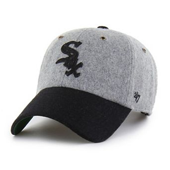Men's '47 Gray/Black Chicago White Sox Golden Age Wool Clean Up Adjustable Hat