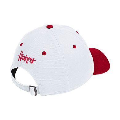 Unisex adidas White/Scarlet Nebraska Huskers Seasonal Baseball Slouch Adjustable Hat