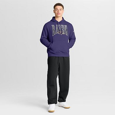 Men's Nike Purple Baltimore Ravens Full Blitz Club Fleece Pullover Hoodie