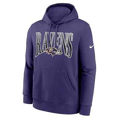 Men's Nike Purple Baltimore Ravens Full Blitz Club Fleece Pullover Hoodie