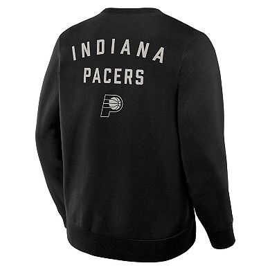 Men's Fanatics Black Indiana Pacers Crossover Collection Defensive Rotation Drill Premium Pullover Sweatshirt