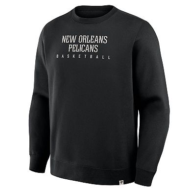 Men's Fanatics Black New Orleans Pelicans Crossover Collection Defensive Rotation Drill Premium Pullover Sweatshirt