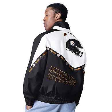 Men's Pro Player White/Black Pittsburgh Steelers Tape II Lightweight Full-Zip Jacket