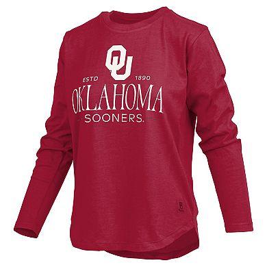 Women's Pressbox Crimson Oklahoma Sooners Silveron Long Sleeve T-Shirt