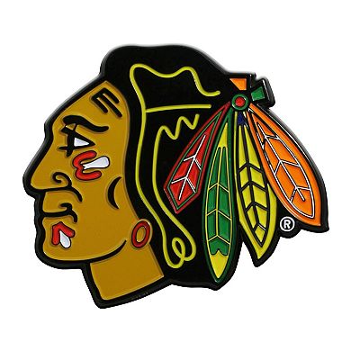Logo Brands Chicago Blackhawks Embossed Color Auto Emblem