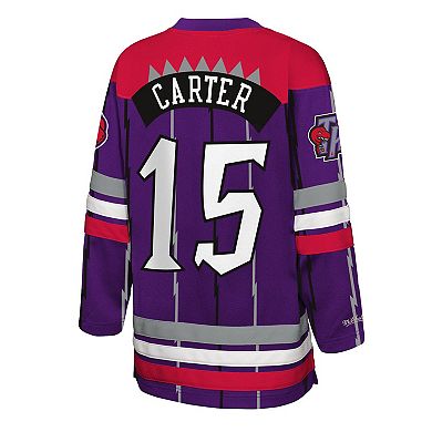 Youth Mitchell & Ness Vince Carter Purple Toronto Raptors Maxxed Out 2.0 Fashion Hockey Jersey